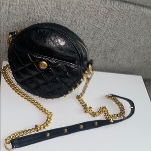 Rebecca Minkoff Black and Gold Quilted Crossbody Bag